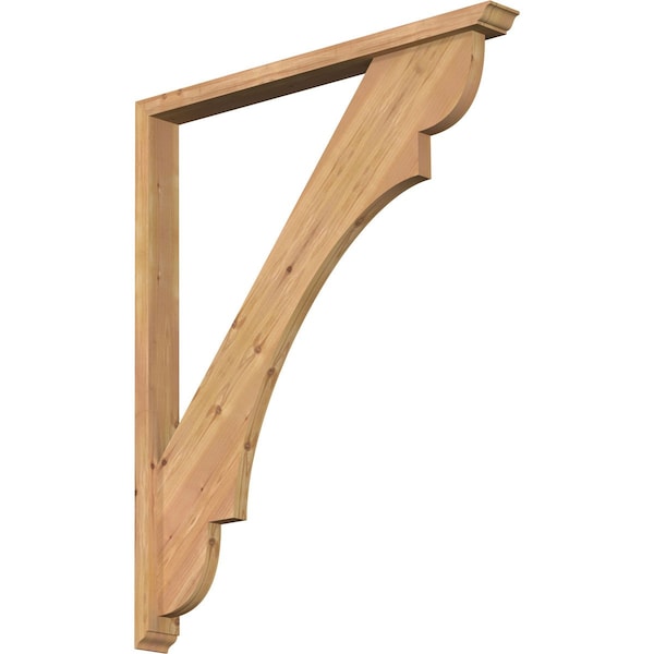 Ekena Millwork Olympic Traditional Smooth Bracket w/ Offset Brace, Western Red Cedar, 3 1/2"W x 36"D x 44"H BKT0402X36X44OLY01SWR - main